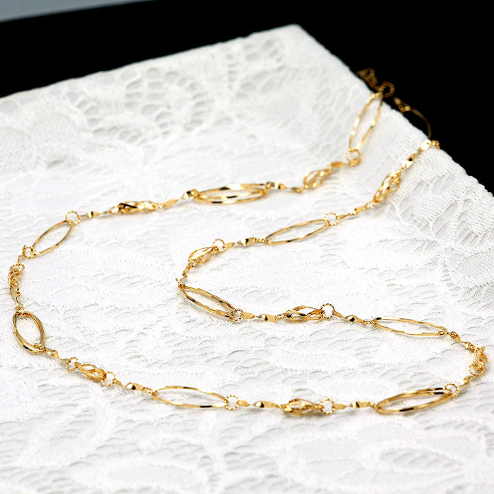 Yellow gold long necklace ｜ NK09211