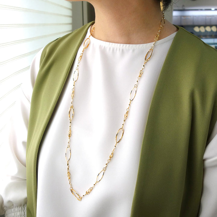 Yellow gold long necklace ｜ NK09211