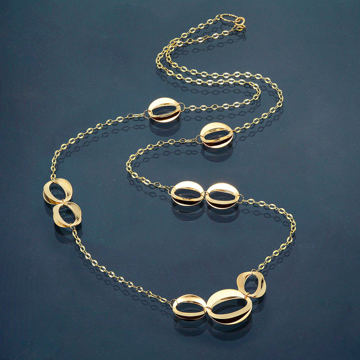 Yellow gold long necklace | NK09248