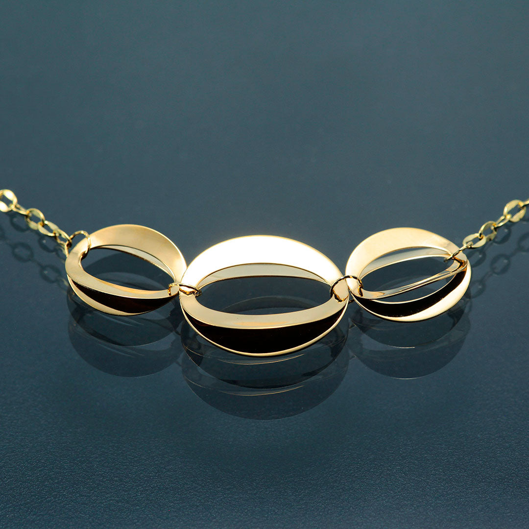 Yellow gold long necklace | NK09248