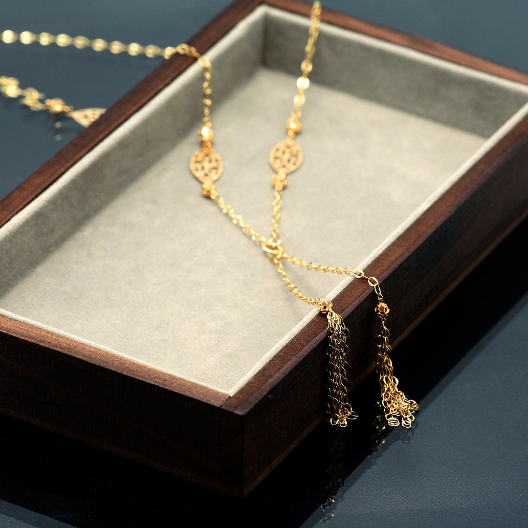 Yellow gold necklace | NK09257