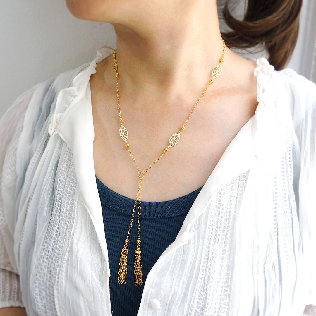 Yellow gold necklace | NK09257