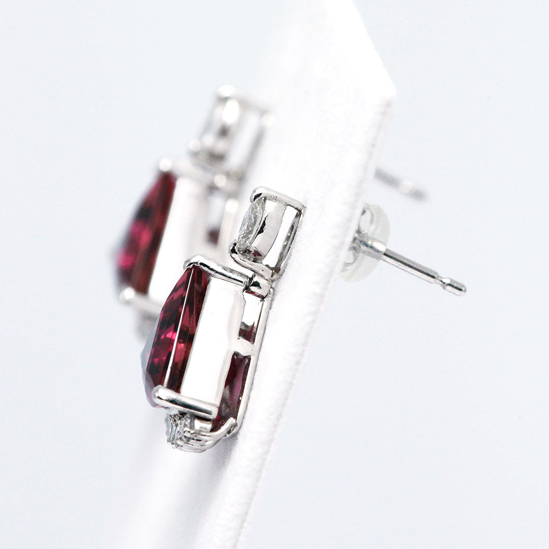 ピンクトルマリンの手作りシルバーピアス シルバー925 ピンクトルマリン 3mm 天然石 ピアス - メルカリ