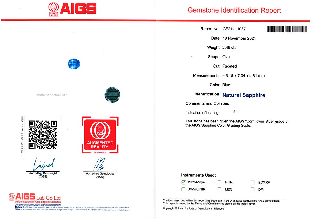 Blue sapphire (cornflower) loose stone<br>2.49ct ｜ OX06477