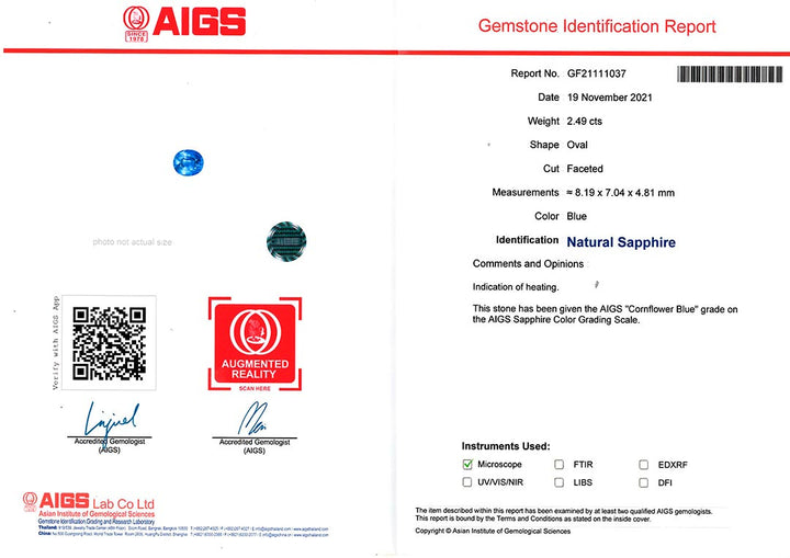 Blue sapphire (cornflower) loose stone<br>2.49ct ｜ OX06477