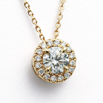 ダイヤモンド ヘイローデザインネックレス ｜ PD03659   (0.196ct/F/SI1/VG)