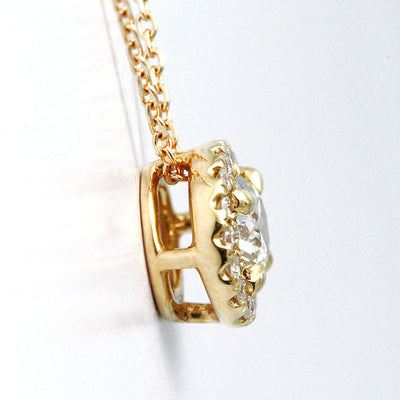 ダイヤモンド ヘイローデザインネックレス ｜ PD03659   (0.196ct/F/SI1/VG)