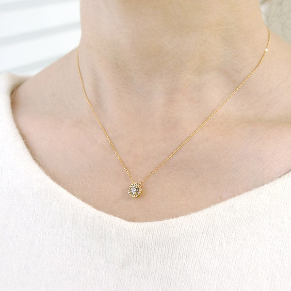 ダイヤモンド ヘイローデザインネックレス ｜ PD03659   (0.196ct/F/SI1/VG)