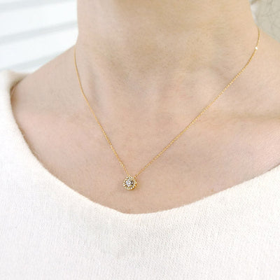 ダイヤモンド ヘイローデザインネックレス ｜ PD03659   (0.196ct/F/SI1/VG)