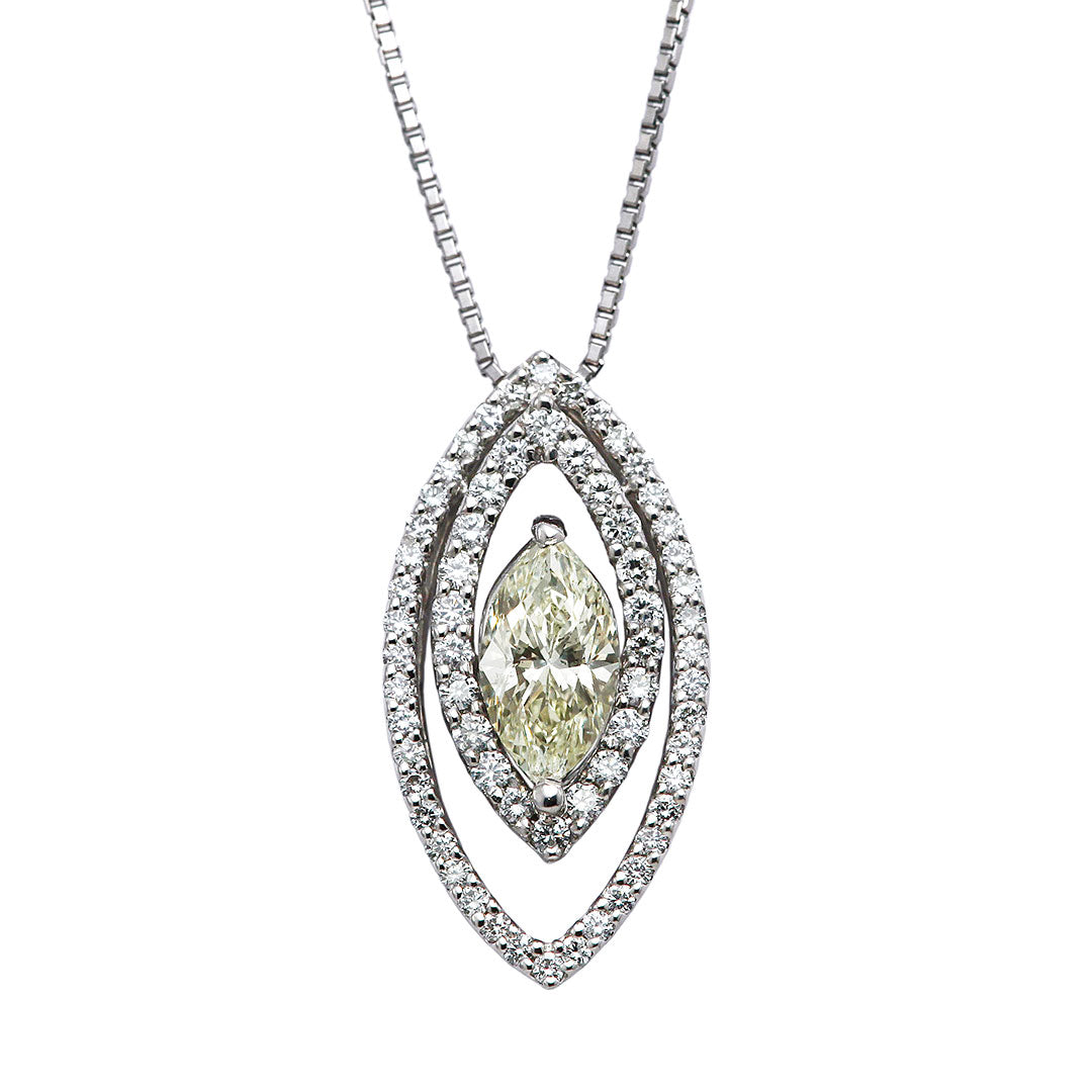 ダイヤモンド ネックレス ｜ PD03530   (1.507ct/Very Light Yellow/SI2/Marquise Cut)