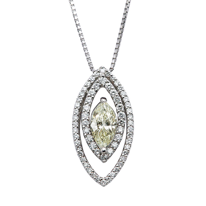 Diamond Necklace | PD03530 (1.507ct/Very Light Yellow/SI2/Marquise Cut)