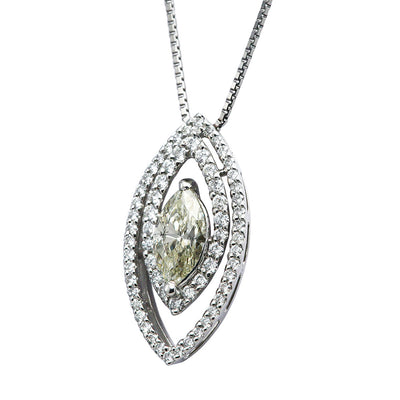 <tc>Diamond Necklace | PD03530 (1.507ct/Very Light Yellow/SI2/Marquise Cut)</tc>