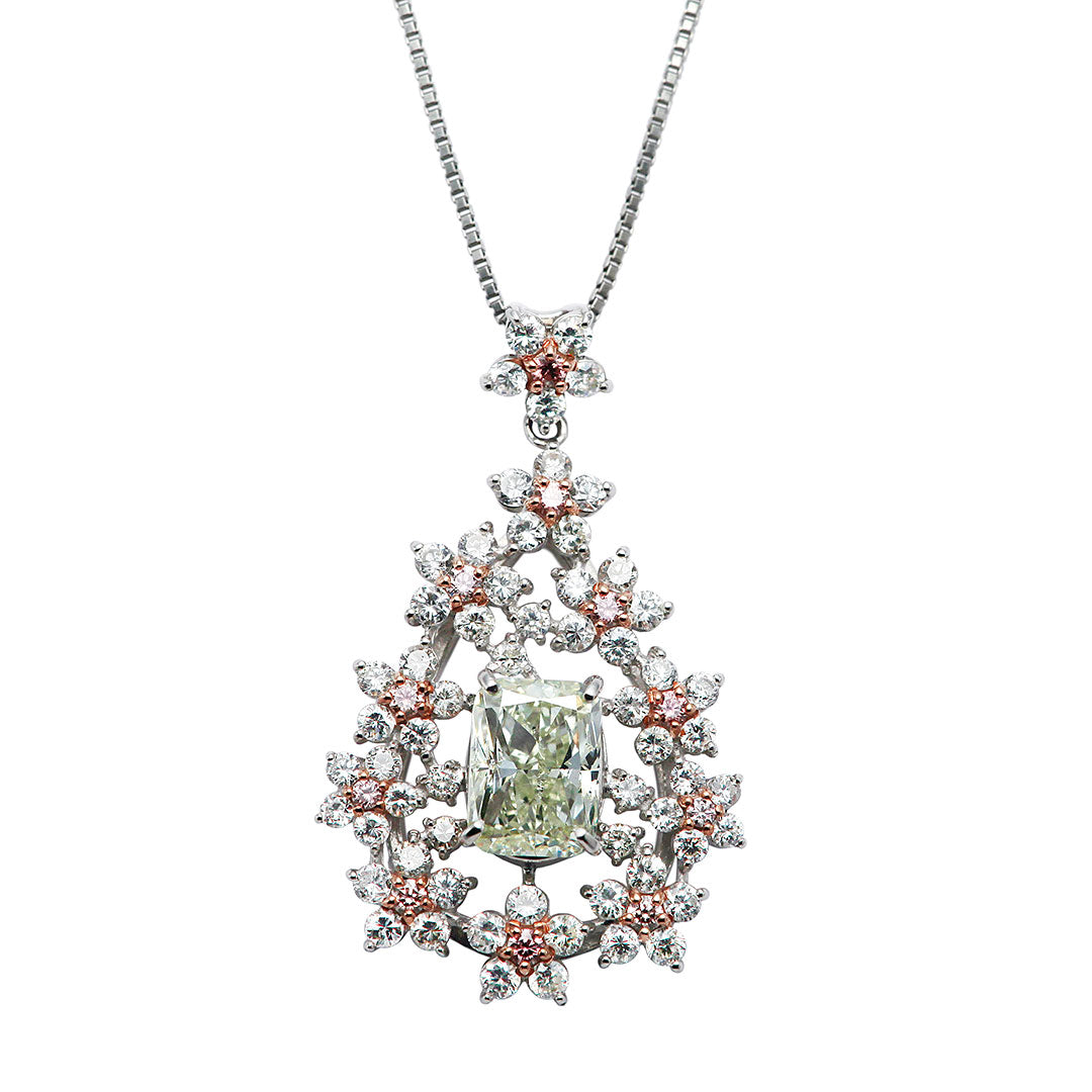 Diamond necklace ｜ PD03590 (1.602ct/M/SI2/Cushion Cut)