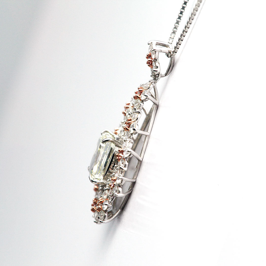Diamond necklace ｜ PD03590 (1.602ct/M/SI2/Cushion Cut)