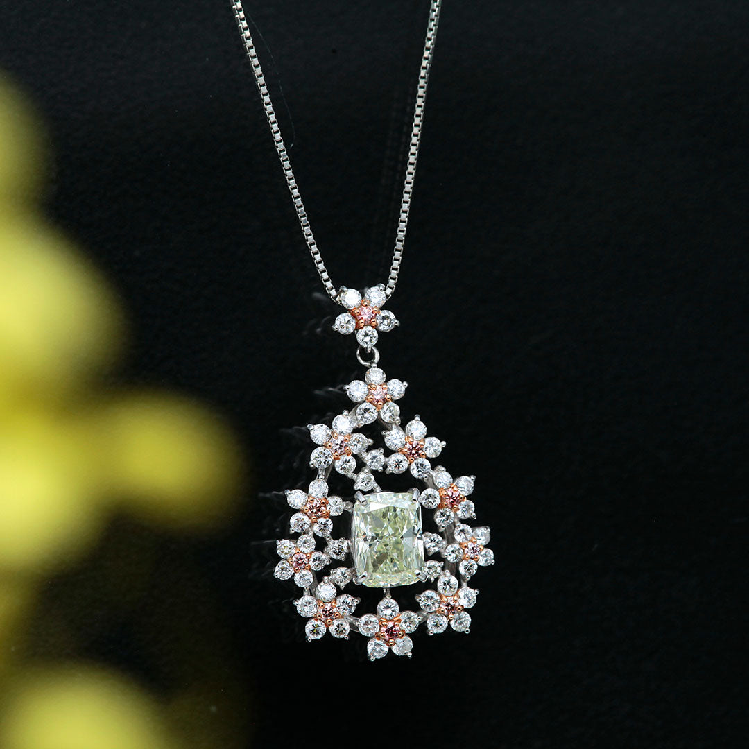 Diamond necklace ｜ PD03590 (1.602ct/M/SI2/Cushion Cut)