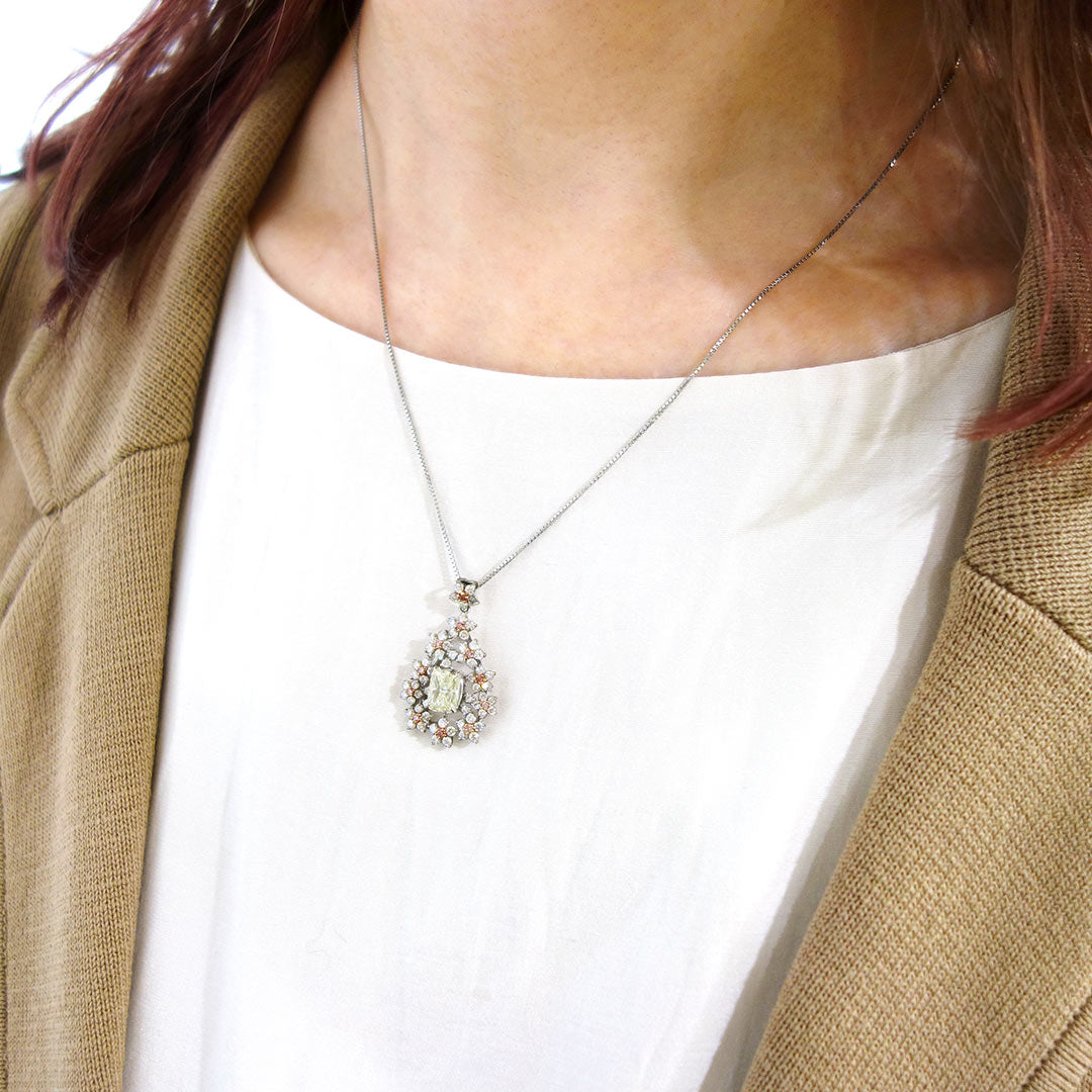 Diamond Necklace | PD03590 (1.602ct/M/SI2/Cushion Cut)