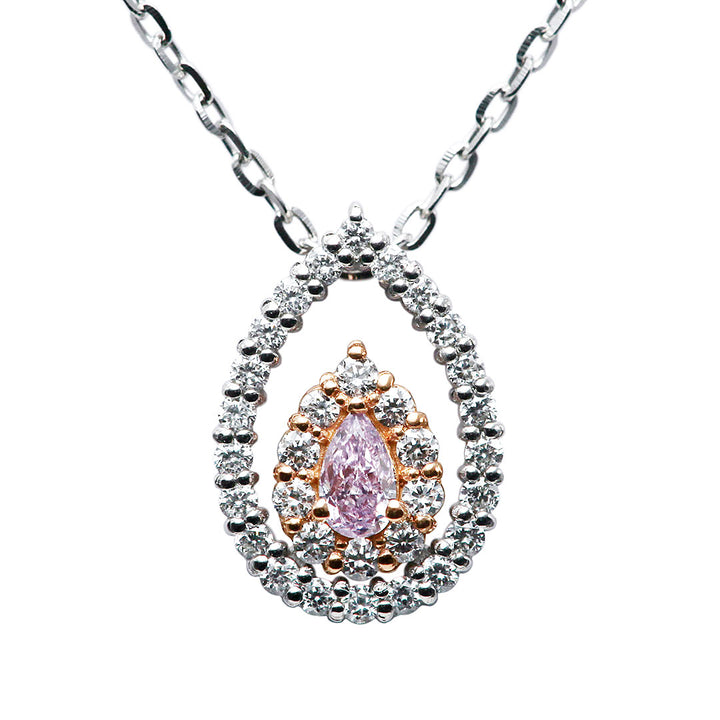 ダイヤモンド ネックレス ｜ PD03753   (Fancy purple pink/SI1/Pear shape)