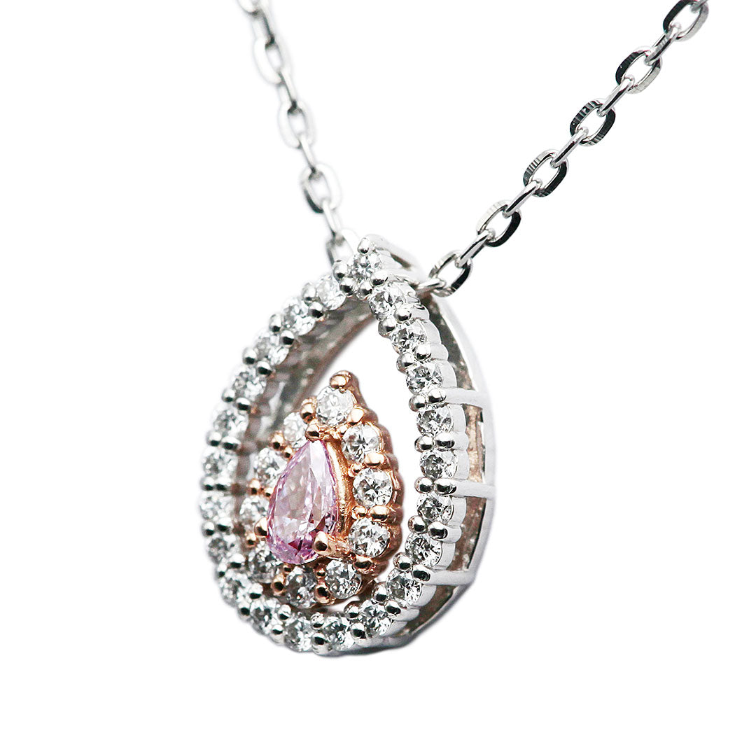 ダイヤモンド ネックレス ｜ PD03753   (Fancy purple pink/SI1/Pear shape)