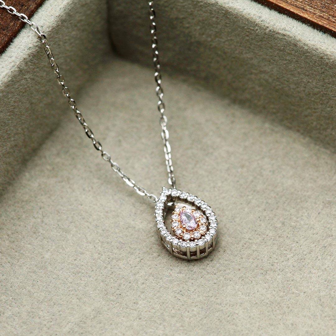 ダイヤモンド ネックレス ｜ PD03753   (Fancy purple pink/SI1/Pear shape)