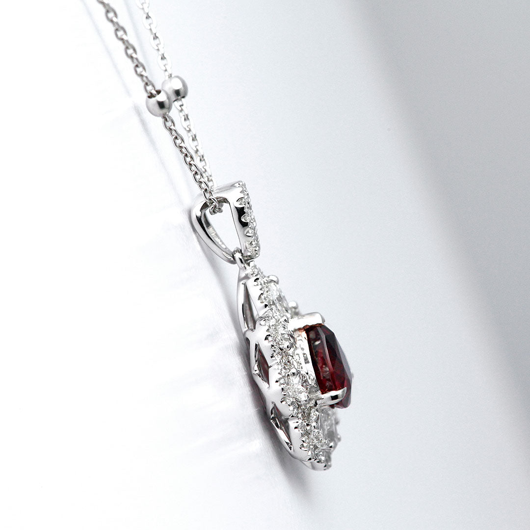 Pigeon blood & unheated ruby ​​necklace ｜ PX05361