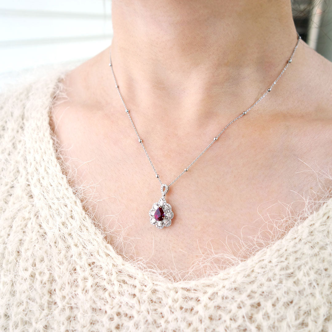 <tc>Pigeon Blood & Unheated Ruby Necklace ｜ PX05361</tc>