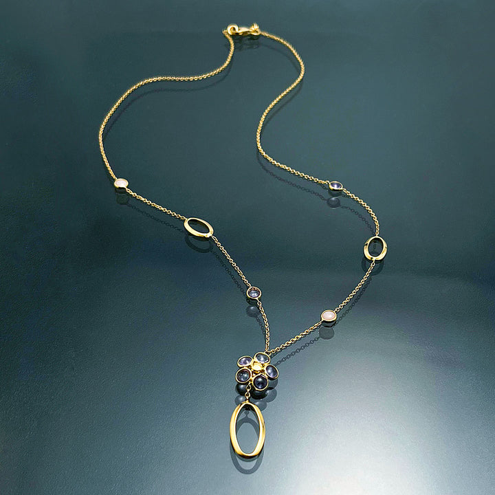 Amethyst & pink opal necklace ｜ PX05377