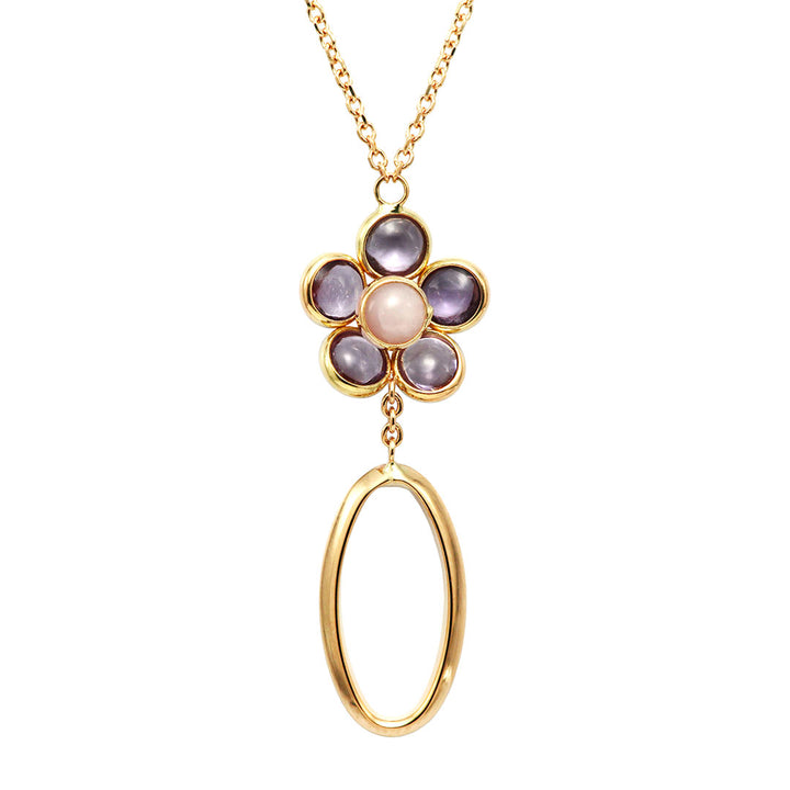 Amethyst & pink opal necklace ｜ PX05377