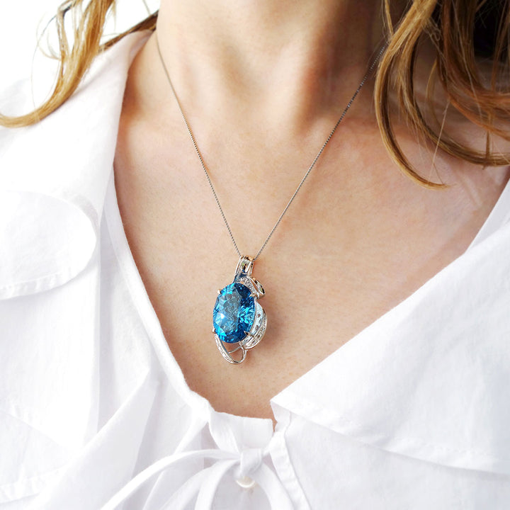 Blue topaz pendant top | PX05435