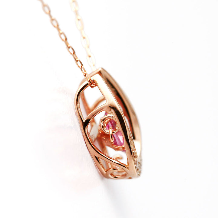ピンクサファイアネックレス ダンシング パパラチアサファイア ダンシングストーンネックレス ｜ PX05463