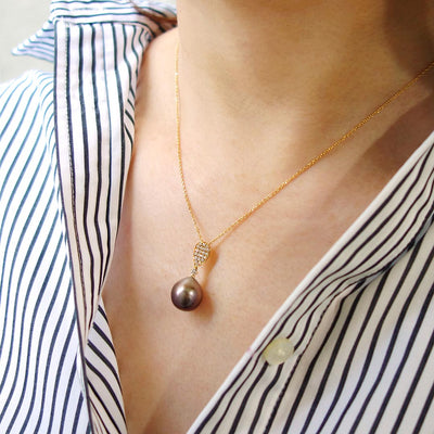 South Sea Black Pearl Pendant Necklace | PX05483