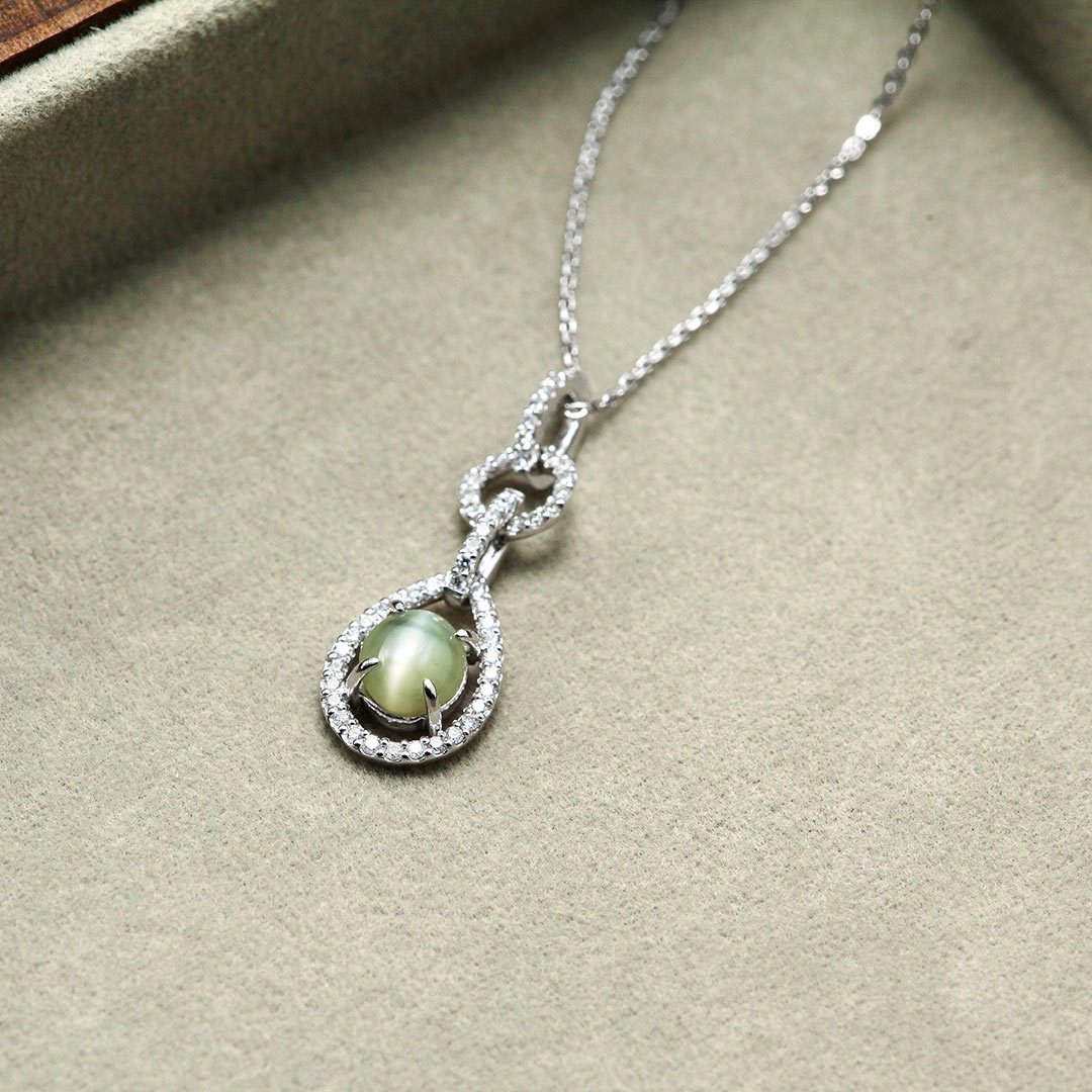 クリソベリルキャッツアイ　ペンダントネックレス ｜ PX05490