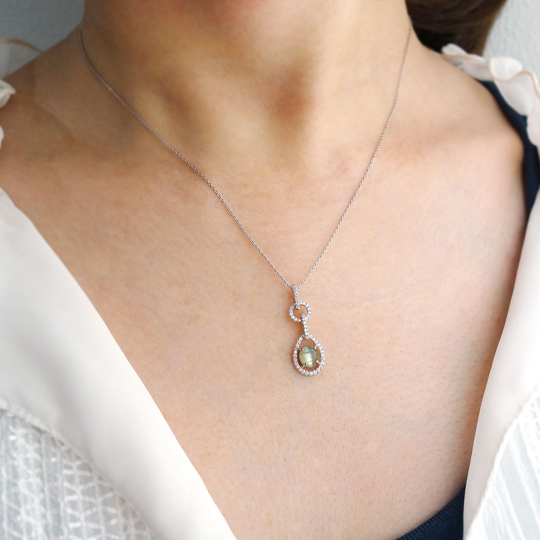 クリソベリルキャッツアイ　ペンダントネックレス ｜ PX05490