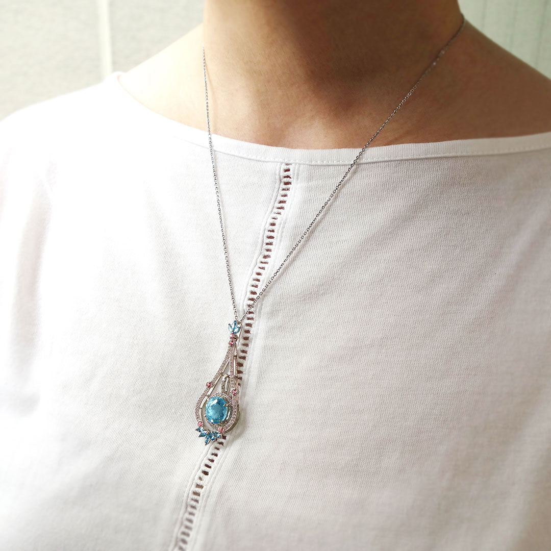 アクアマリン＆ピンクトルマリン ペンダントトップ ｜ PX05491