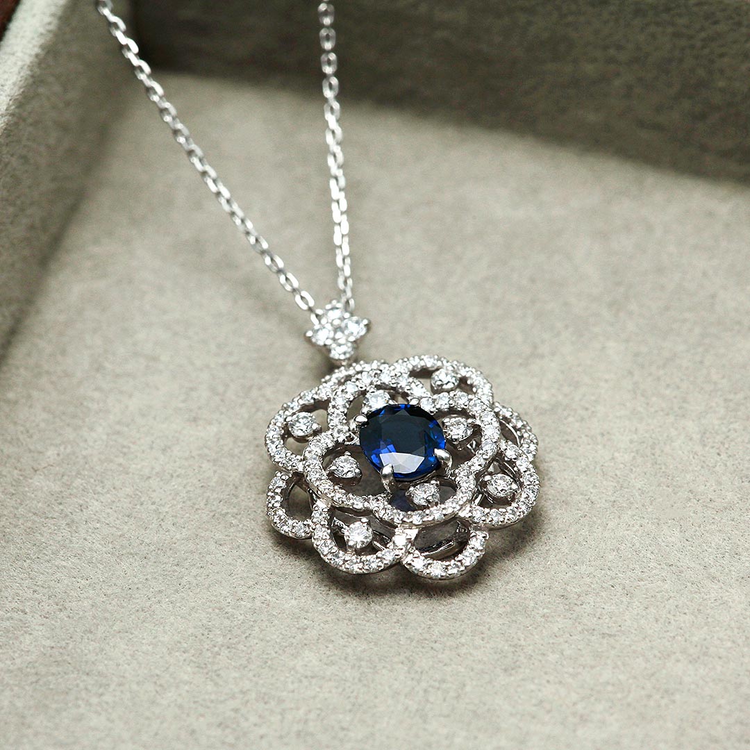 <tc>Royal blue sapphire pendant necklace ｜ PX05512</tc>