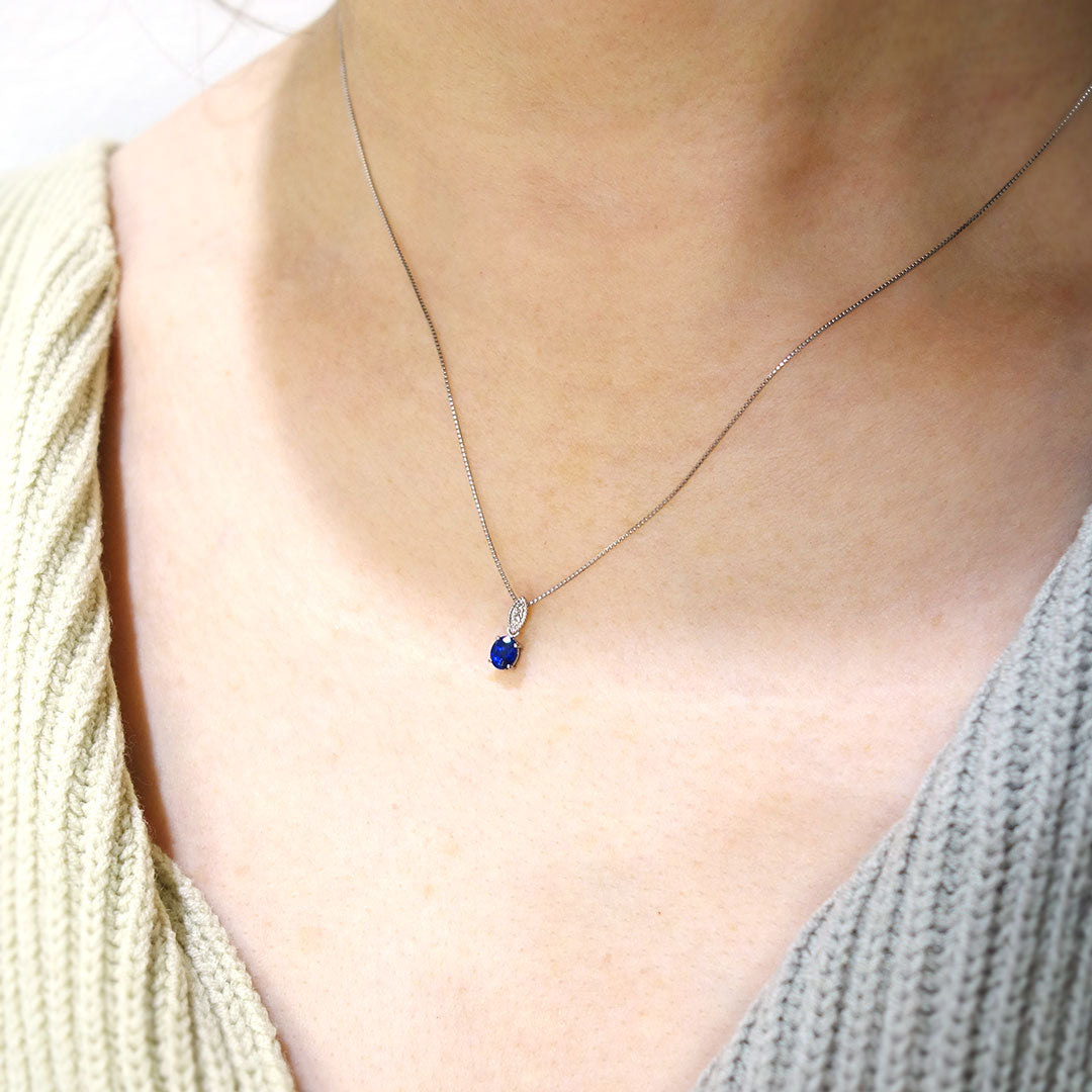<tc>Royal blue sapphire pendant necklace ｜ PX05528</tc>