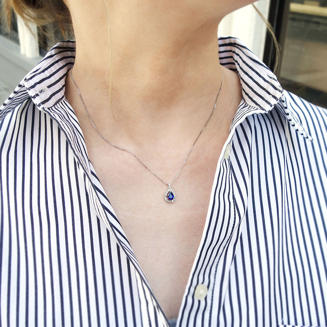 <tc>Royal blue Sapphire Pendant necklace ｜ PX05538</tc>