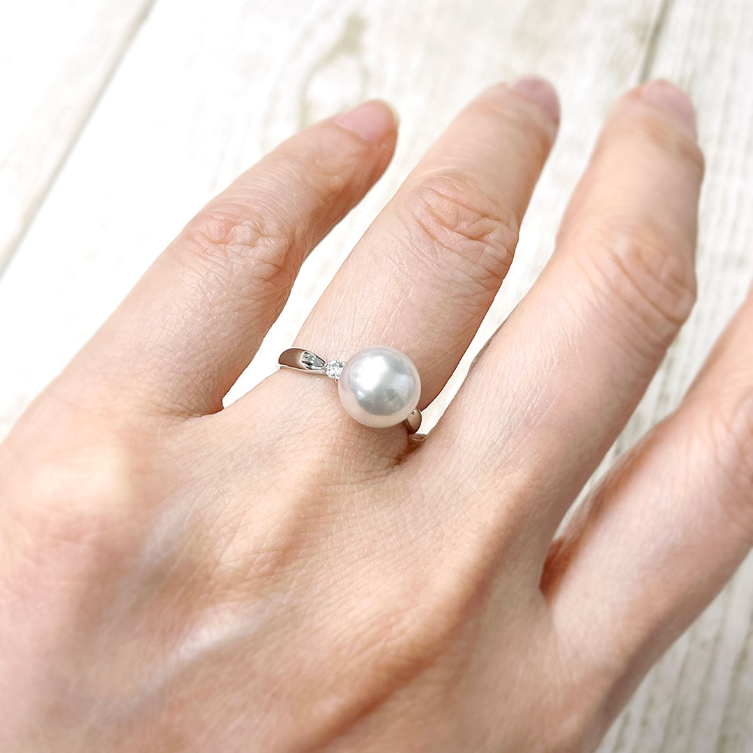 オーロラ花珠あこや真珠 リング（指輪） ｜ RP01027