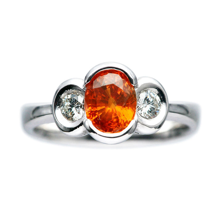 Engagement ring Orange Sapphire | RS00509