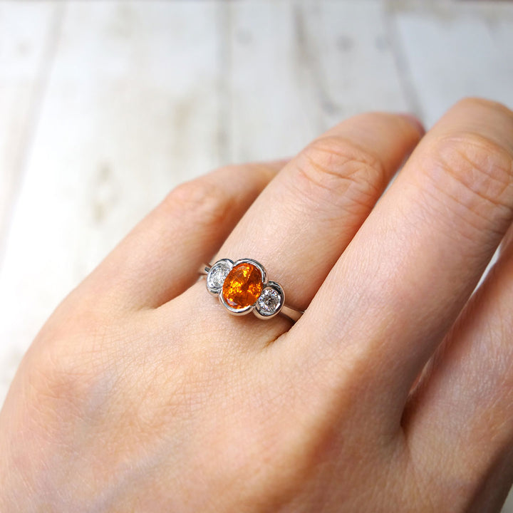 Engagement ring Orange Sapphire | RS00509