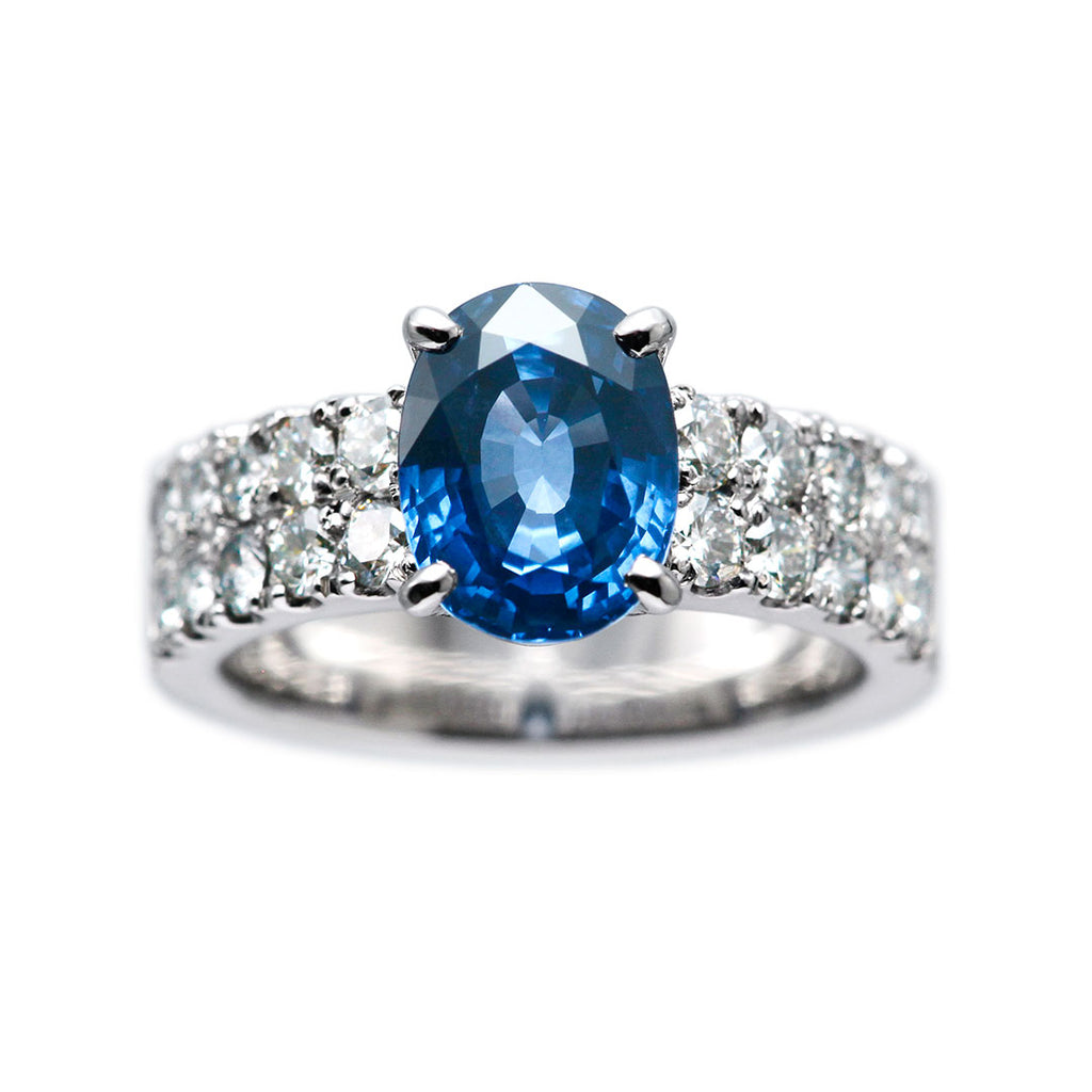 pt900k18コンビサファイアリング約8号 翁淳】オキナジュン『PT900 サファイア1.10ct ダイヤ0.36ct