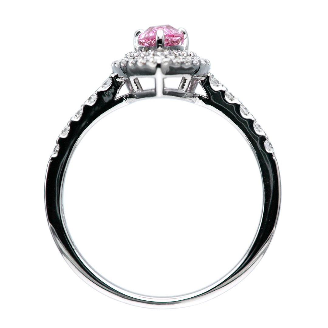 非加熱パパラチアサファイア 0.7ct ダイヤモンド 1.0ct プラチナ