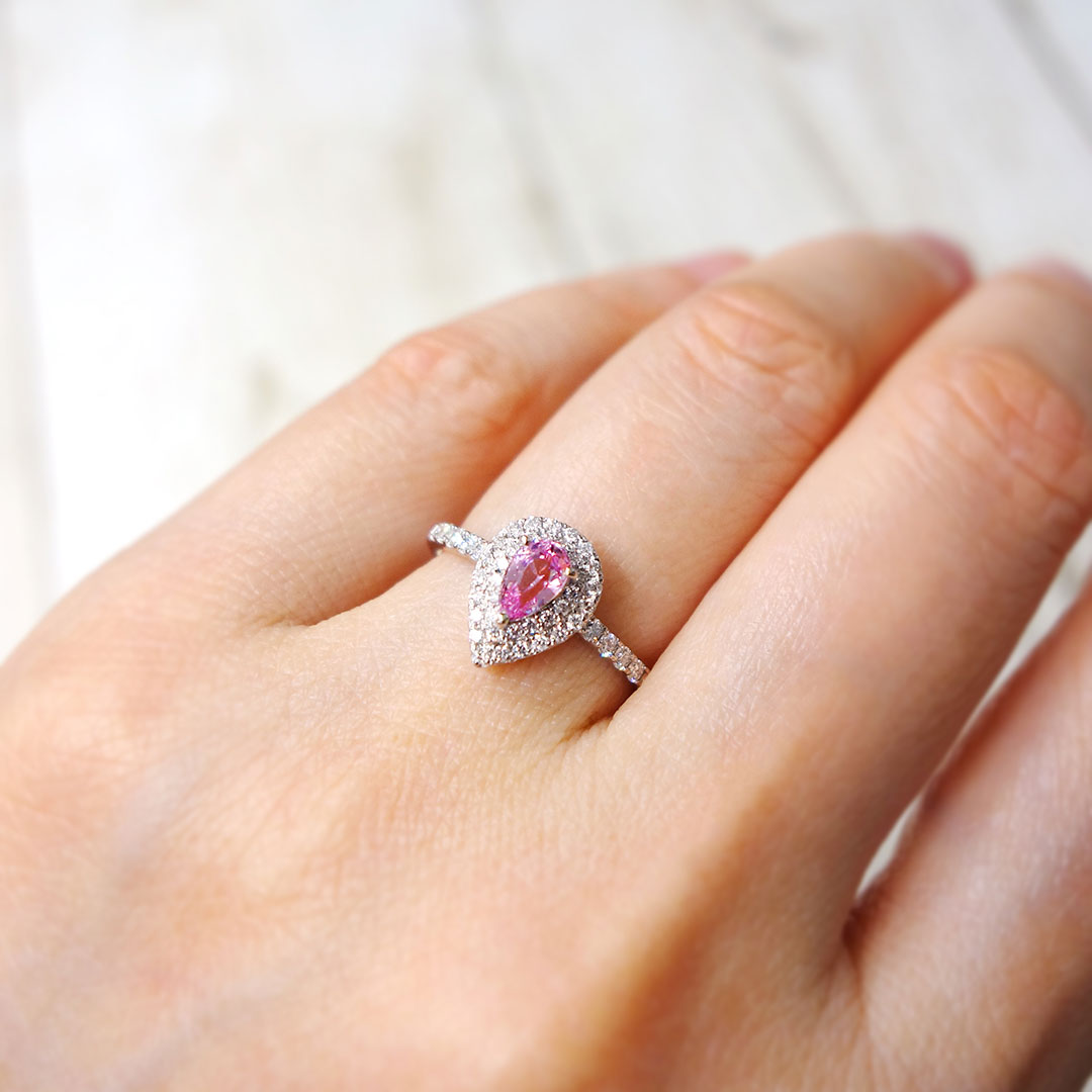 Unheated Padparadscha Sapphire Ring | RS00824