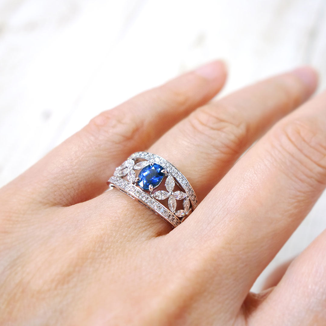 非加熱&コーンフラワーサファイア リング（指輪） ｜ RS00827