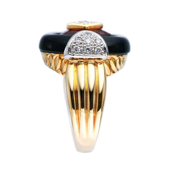 Pink Tourmaline & Onyx Ring | RX00682
