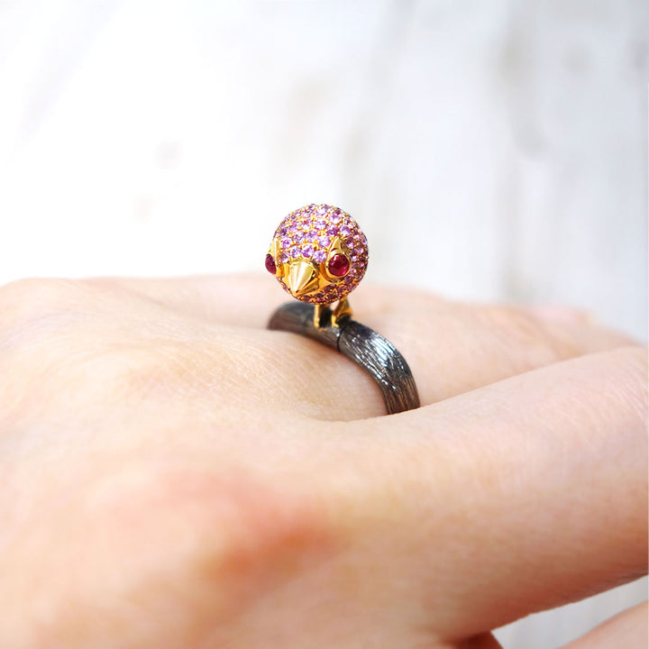 Sapphire & Ruby Pendant Top (also used as a ring) ｜ RX01048