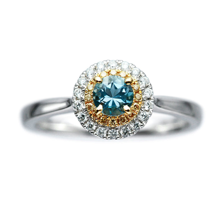 アクアマリンリング サンタマリアアクアマリン ダイヤモンドリング AQ 3.58ct D 0.20