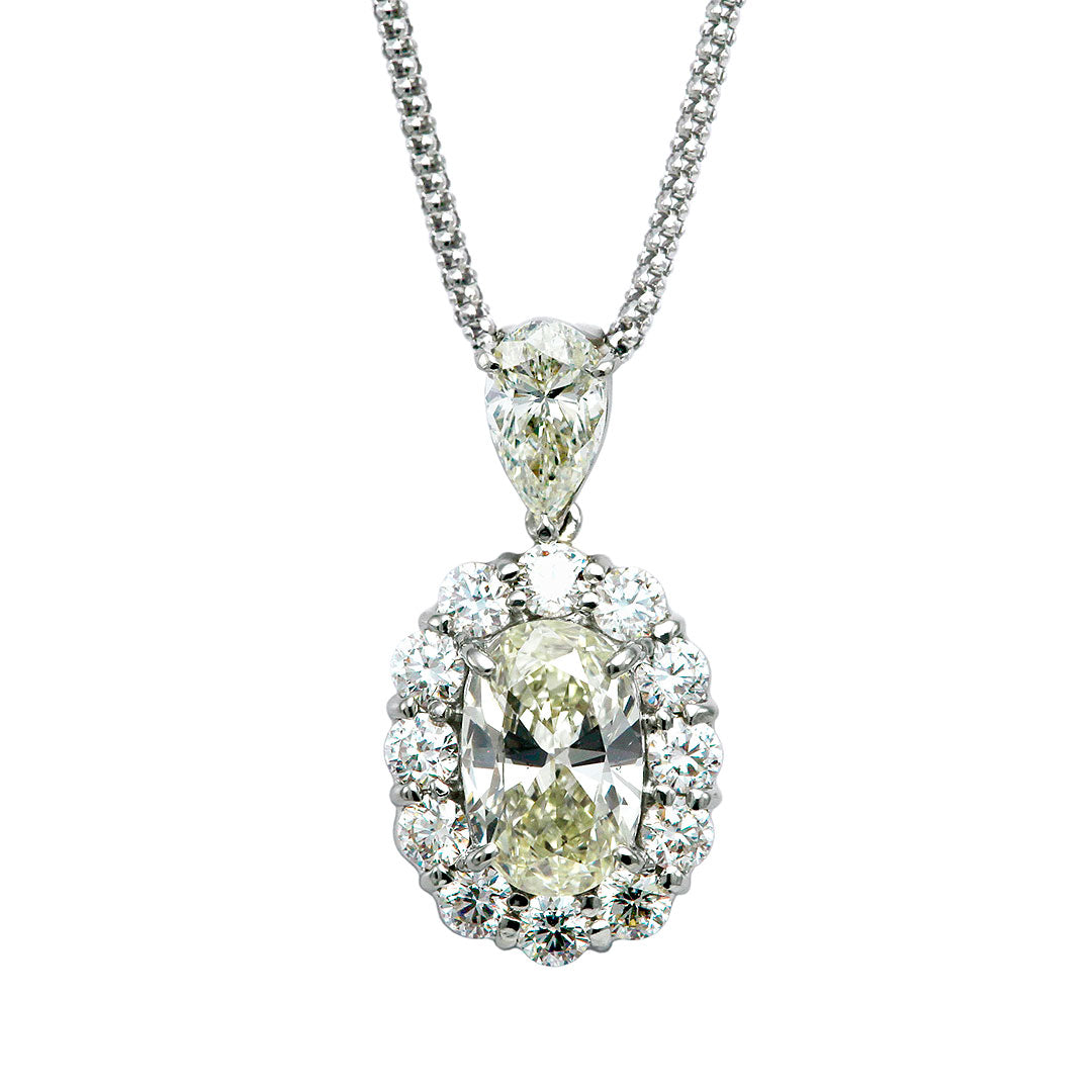 Diamond Necklace | TAK0204 (1.519ct/Very Light Yellow/VS2/Oval Cut)