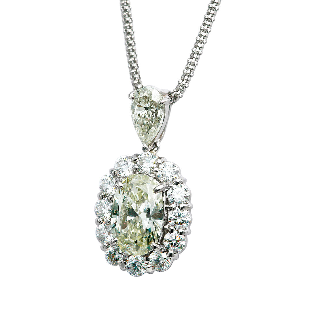 Diamond Necklace | TAK0204 (1.519ct/Very Light Yellow/VS2/Oval Cut)