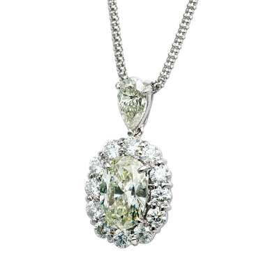 Diamond Necklace | TAK0204 (1.519ct/Very Light Yellow/VS2/Oval Cut)