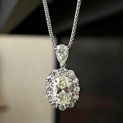 Diamond Necklace | TAK0204 (1.519ct/Very Light Yellow/VS2/Oval Cut)